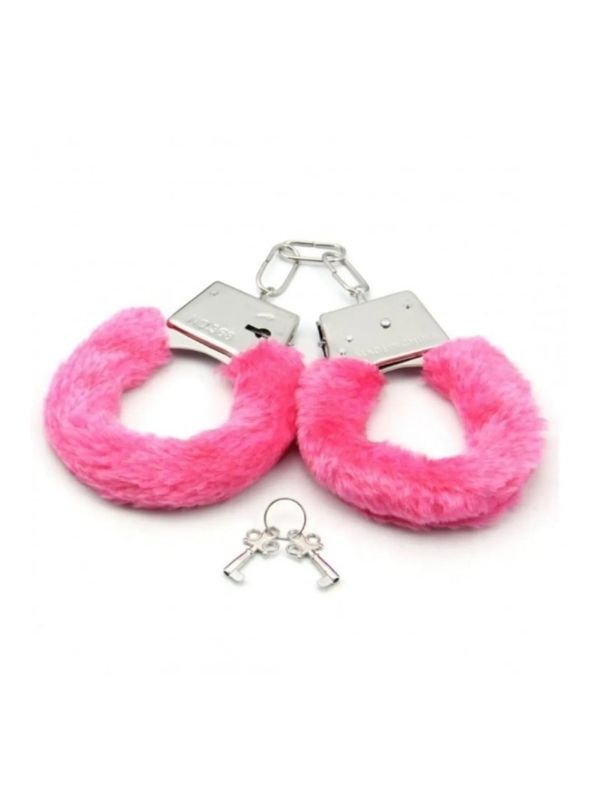 Censan Fetiş Fantezi Pembe Peluşlu Metal Kelepçe