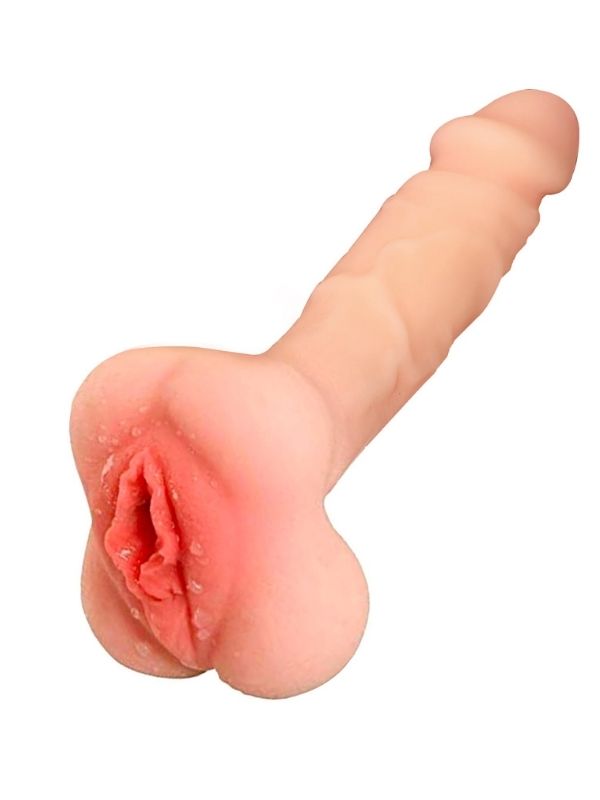 Censan Vajina Girişli Dolgulu Realistik Penis Kılıfı Mastürbatör 20CM