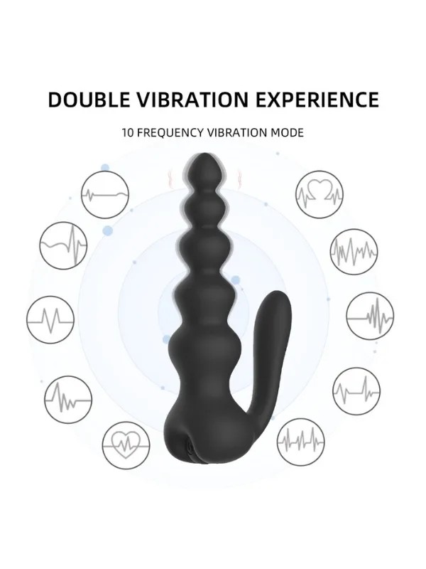 Neue 10 Fonksiyonlu Titreşimli Anal Boncuklu Plug – Kablosuz Kumandalı