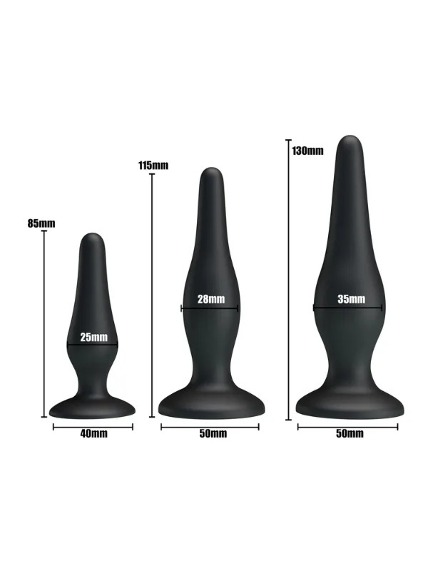 Siyah Silikon Anal Tıkaç Set