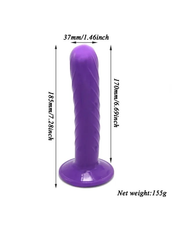 Mor Double Dong Titreşimli Belden Bağlamalı Çift Taraflı Bisex Dildo Vibratör model 2