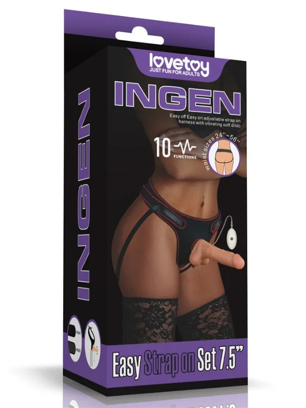 Vibrating Easy Strapon Set 7.5 İnç Belden Bağlamalı Model2