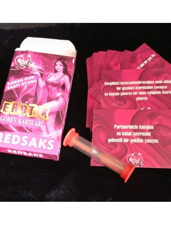 RedSaks Zaman Kum Saati Çiftler Oyunu – 1 Dakikalık Tutku ve Eğlence Görev Kartlarıyla Romantik Oyun Seti