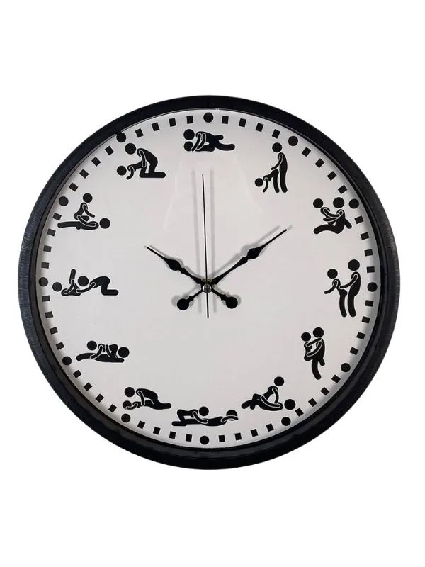 Kamasutra Temalı (Pozizyonlu) Duvar Saati Siyah
