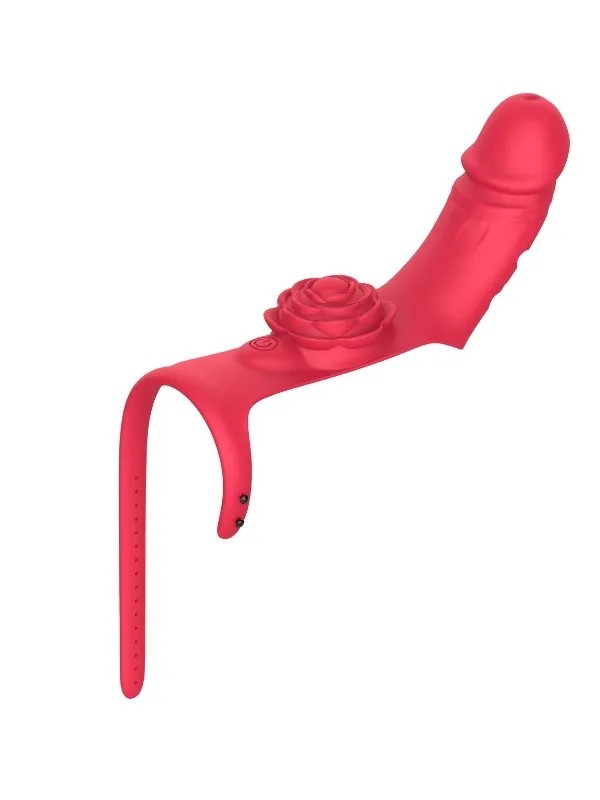Parmak takılabilir fiziksel dildo + Gül Titreşimli 2'si 1 arada yeni tasarım parmak vibratörü
