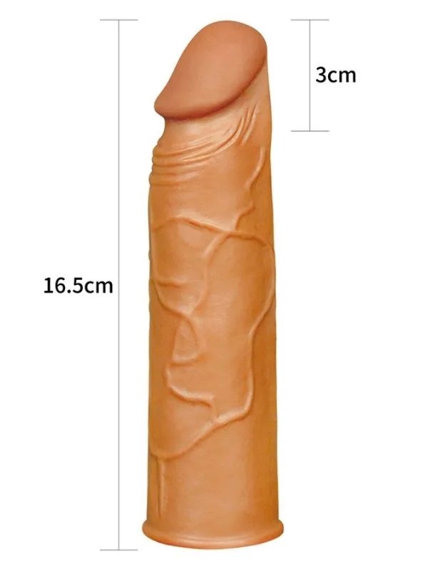 Add 1" Pleasure X Tender Penis Sleeve Brown