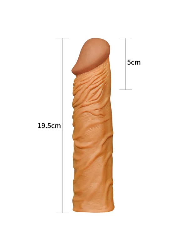 Add 2" Pleasure X Tender Penis Sleeve Brown