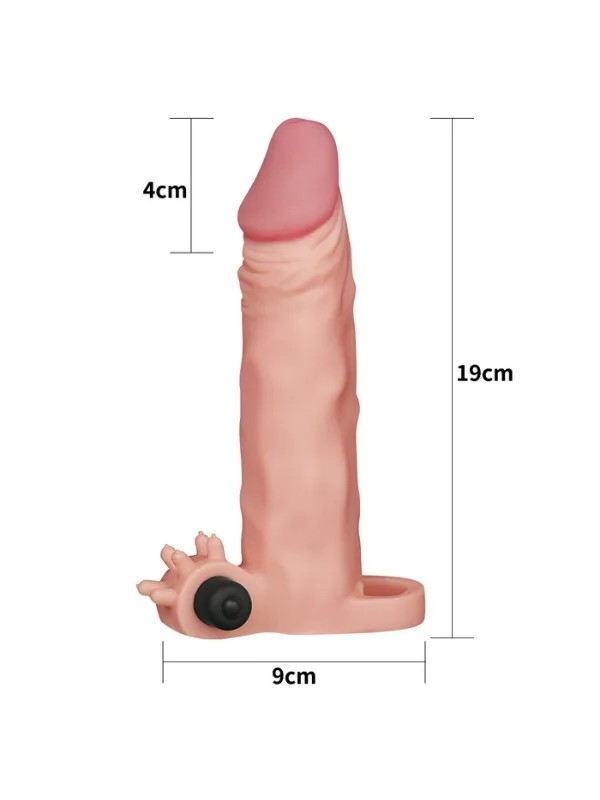 Add 2 İnç Pleasure X Tender Vibrating Penis Sleeve Brown