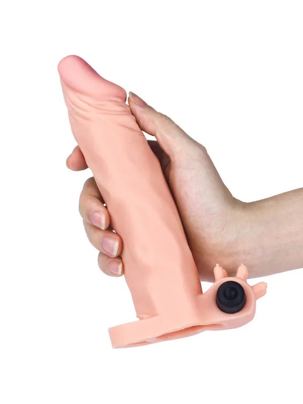 Add 2 İnç Pleasure X Tender Vibrating Penis Sleeve Brown