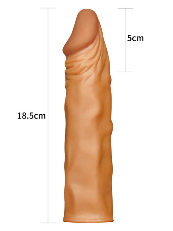 Add 2" Pleasure X Tender Penis Sleeve Brown