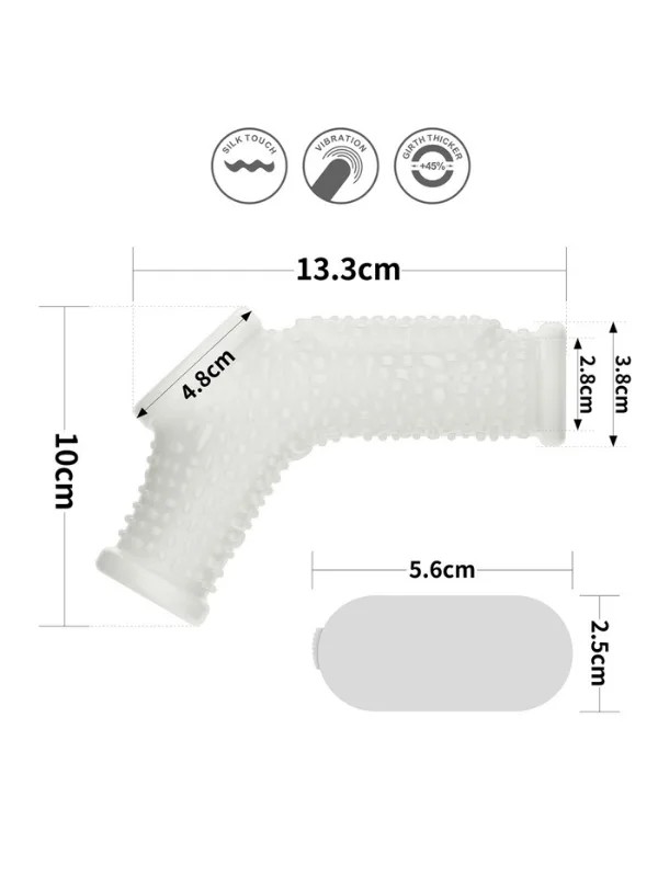 Vibrating Drip Knights Ring with Scrotum Sleeve (Beyaz)