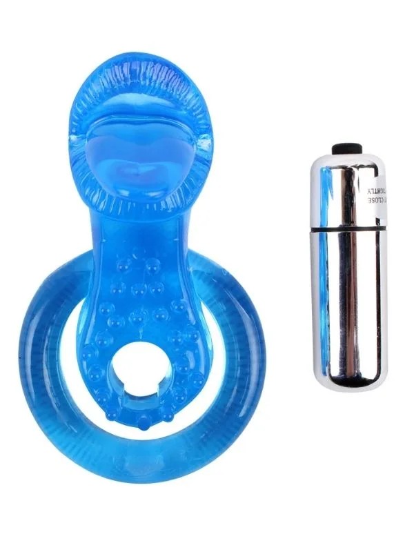 Get Lock The Tongue-Blue Titreşimli Dilli Penis Halkası