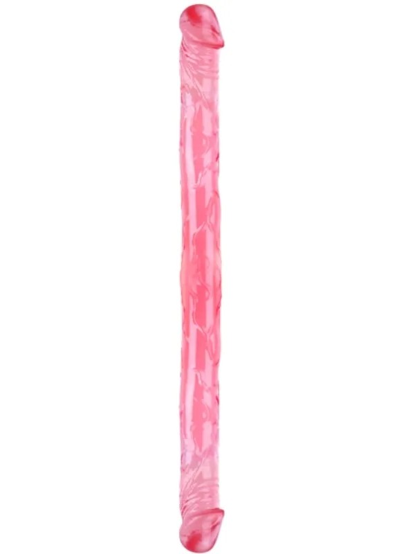 Çift Taraflı Esnek Dildo 34 cm – Gerçekçi Dokulu Kırmızı Renk