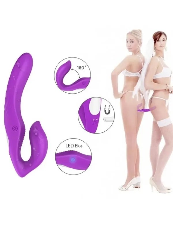 Çift Titreşim Motorlu Strapless Giyilebilir Çift Taraflı Vibratör – 180° Bükülebilir, IPX7 Su Geçirmez