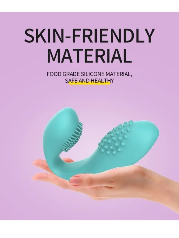 Kablosuz Kumandalı Tırtıklı Klitoris ve G-Spot Uyarıcı 2 in 1 Çift C Vibratör