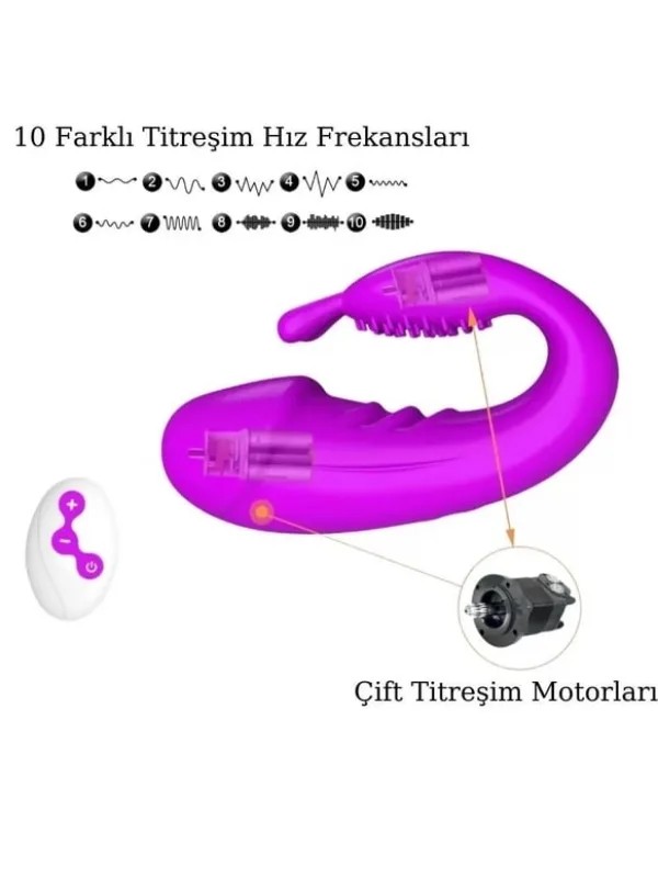 Kablosuz Kumandalı Şarjlı 2 in 1 Giyilebilir Rabbit Mini Vibratör