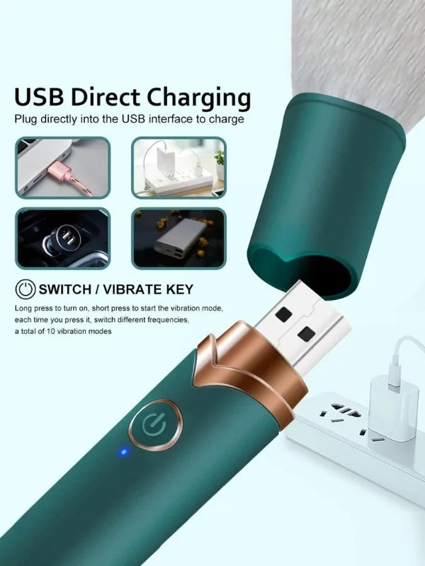 USB Şarj Edilebilir 10 Hızlı Silikon Makyaj Fırçası