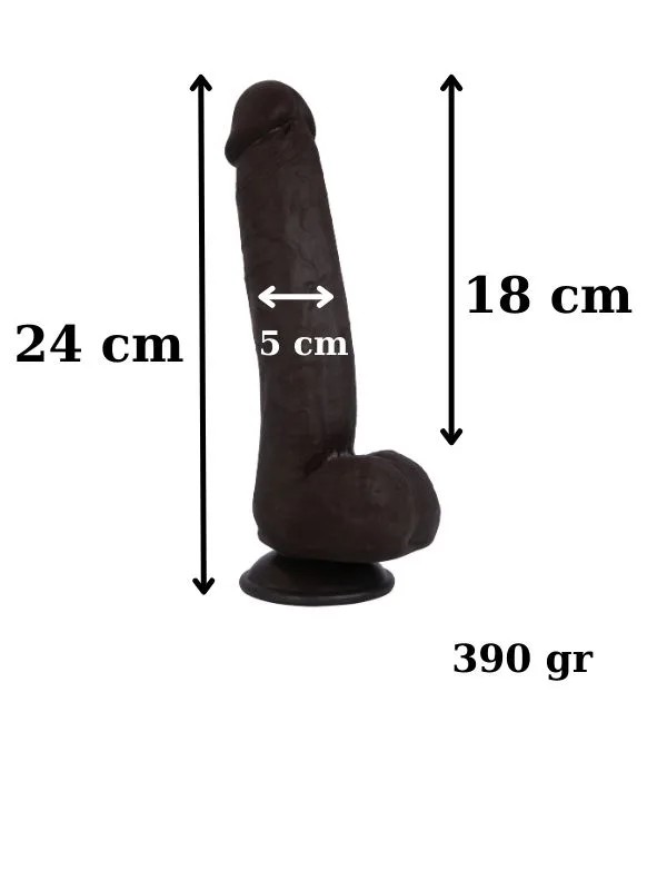 Ultra Gerçekçi 24 Cm Model2 Brown Melez Kıkırdaklı Dildo