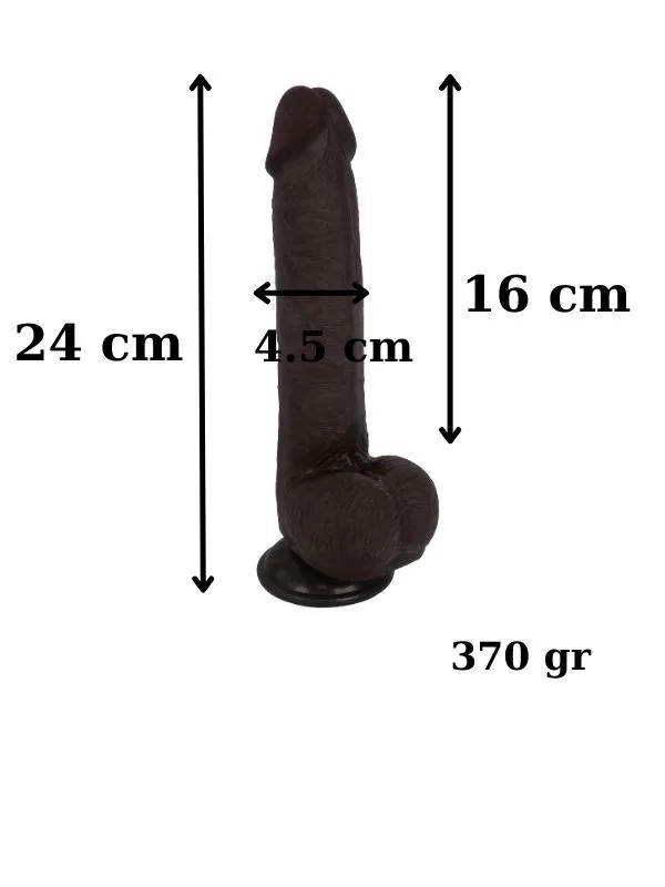 Ultra Gerçekçi 24 Cm Brown Melez Kıkırdaklı Dildo