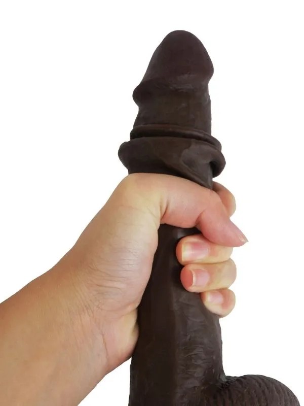 Ultra Gerçekçi 24 Cm Brown Melez Kıkırdaklı Dildo