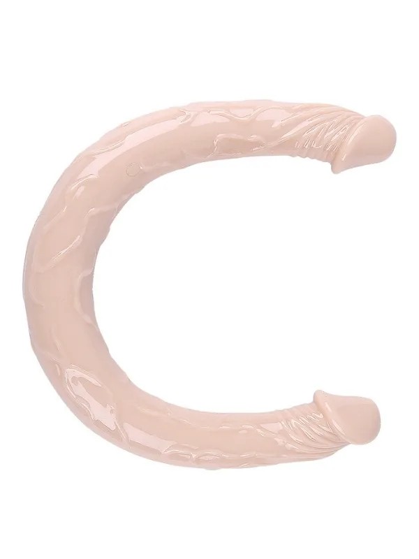 Çift Taraflı Esnek Dildo 40 cm – Gerçekçi Dokulu Ten Renk