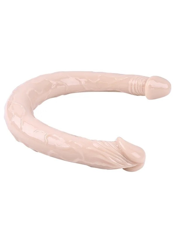 Çift Taraflı Esnek Dildo 40 cm – Gerçekçi Dokulu Ten Renk