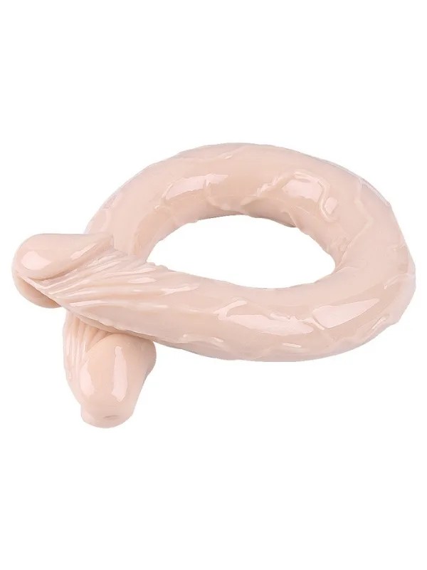 Çift Taraflı Esnek Dildo 40 cm – Gerçekçi Dokulu Ten Renk