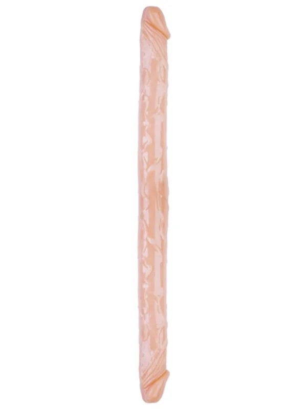 Çift Taraflı Esnek Dildo 34 cm – Gerçekçi Dokulu ten Renk