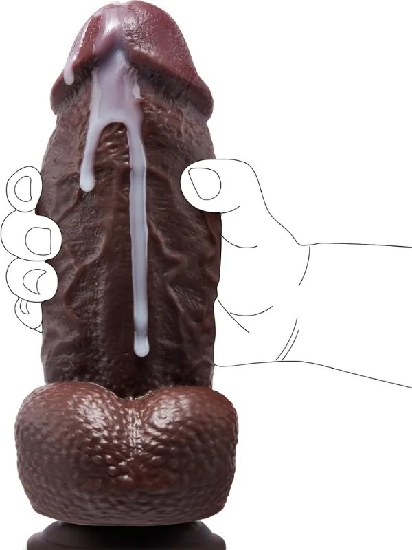 Siyah SuperLove Realistik Dual Density Dildo – 21 cm Güçlü Emme Tabanlı Vücut Dostu Silikon