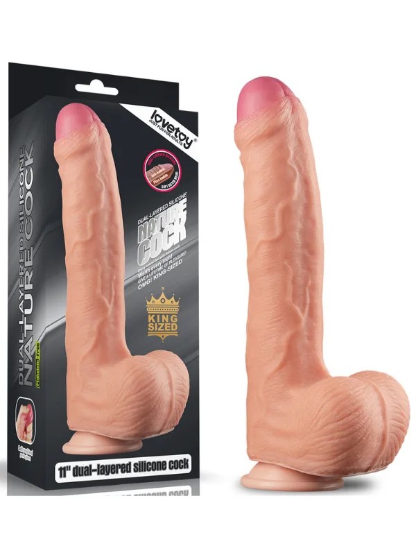 11 İnç Dual Layer Platinum Silicone Cock