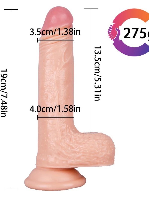 19CM Ten Rengi Vantuzlu Dildo