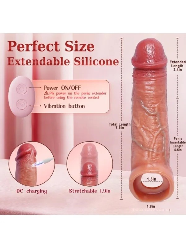 App Kontrollü Penis Kılıfı – Uzaktan Kumandalı, Şarjlı, Titreşimli Realistik Kılıf