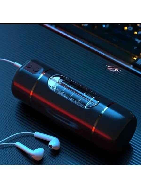 USB Şarjlı 10 Mod Titreşimli Sesli Akıllı Mastürbatör Siyah