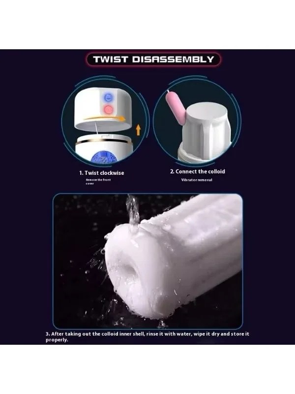 USB Şarjlı 10 Mod Titreşimli Sesli Akıllı Mastürbatör Siyah