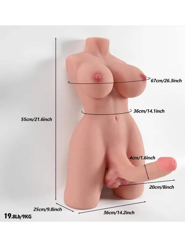 L-Join Gerçekçi 9 Kg Yarım Vücut Trans Vajina Penis Mastürbatör