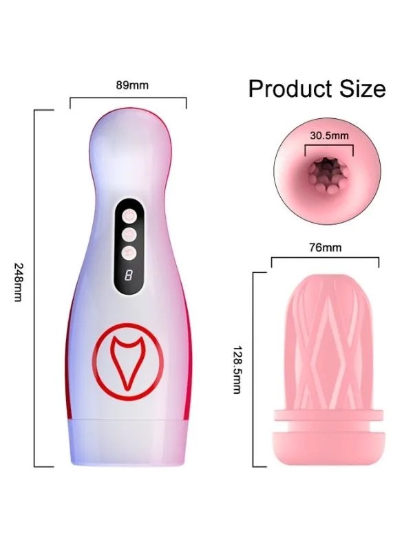 FoxShow M50 – Vakumlu ve Titreşimli Şarjlı Oral Mastürbatör | 7 Fonksiyon | Su Geçirmez | USB Şarjlı
