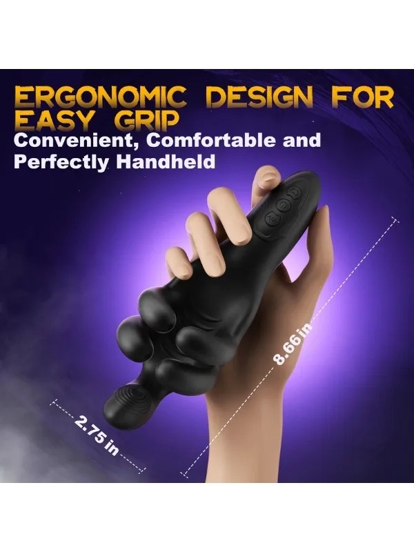 LongZ-Black – Erkekler için 10 Modlu Titreşimli ve 10 Modlu Sıkma Fonksiyonlu Mastürbatör