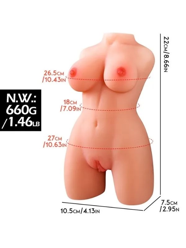 660 Gr Göğüslü Gerçekçi Vajina Mastürbatör