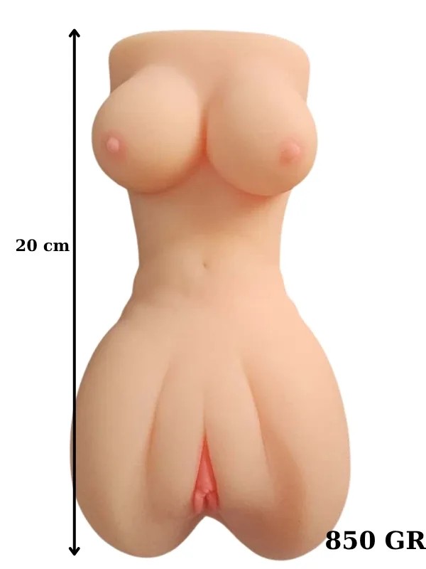 Göğüslü Çift Girişli Vajina Mastürbatör 850 Gr